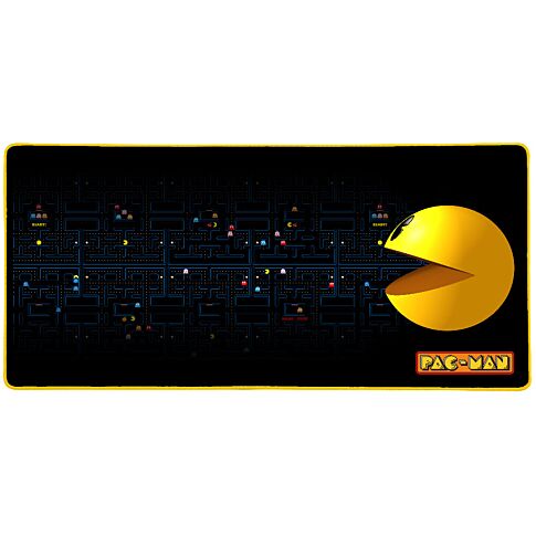 Konix PacMan Gaming mouse pad Zwart, Blauw, Geel Nylon