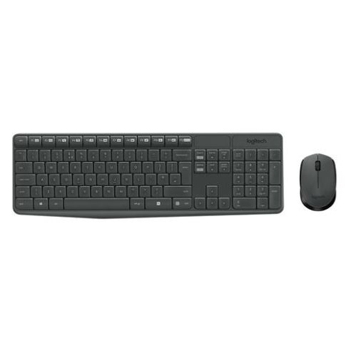 Logitech MK235 toetsenbord Inclusief muis Thuis USB AZERTY Belgisch Grijs