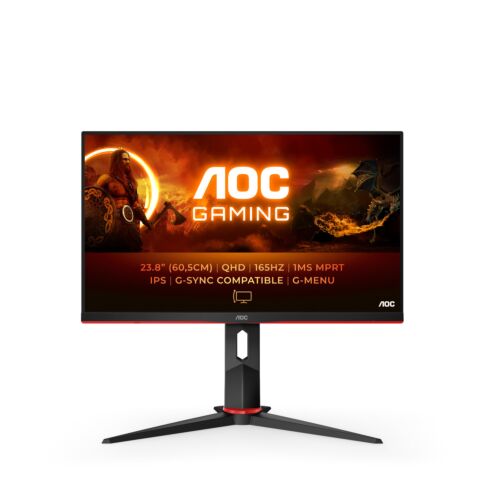 AOC G2 LED display 60,5 cm (23.8 inch) 2560 x 1440 Pixels Quad HD LCD Zwart, Rood