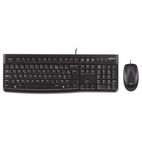 Logitech Desktop MK120 toetsenbord Inclusief muis Kantoor USB AZERTY Belgisch Zwart