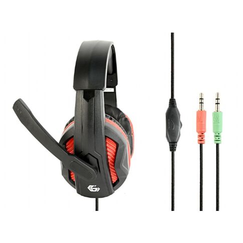 Gembird GHS-03 headphones/headset Bedraad Hoofdband Gamen Zwart, Rood