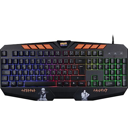 Konix Naruto KX GAMING KEYBOARD toetsenbord Gamen USB AZERTY Frans Zwart