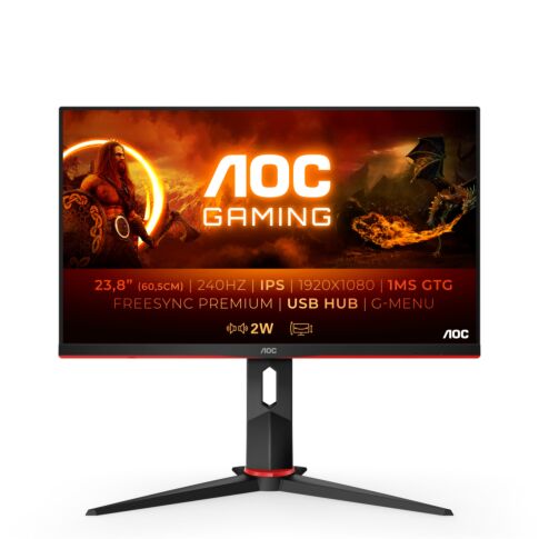 AOC G2 LED display 60,5 cm (23.8 inch) 1920 x 1080 Pixels Full HD Zwart, Rood