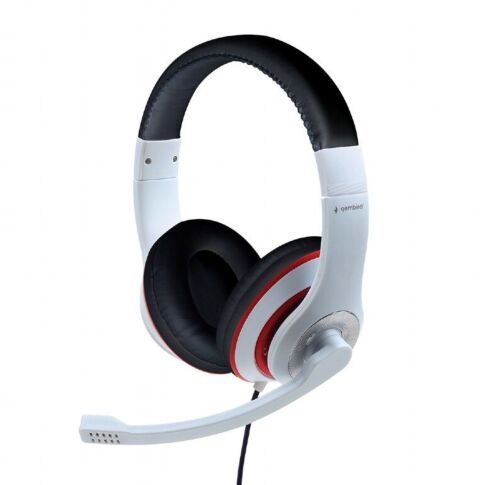 Gembird headphones/headset Bedraad Hoofdband Gamen Zwart, Rood, Wit