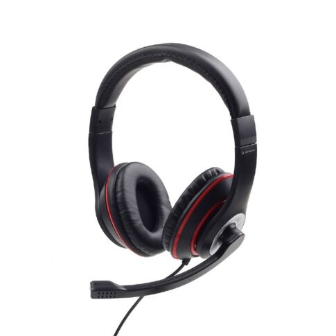 Gembird headphones/headset Bedraad Hoofdband Gamen Zwart, Rood