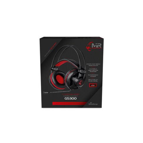 MediaRange headphones/headset Bedraad Hoofdband Gamen USB Type-A Zwart, Rood