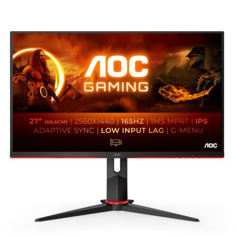 AOC PC-flat panel 68,6 cm (27 inch) 2560 x 1440 Pixels Quad HD LED Zwart, Rood